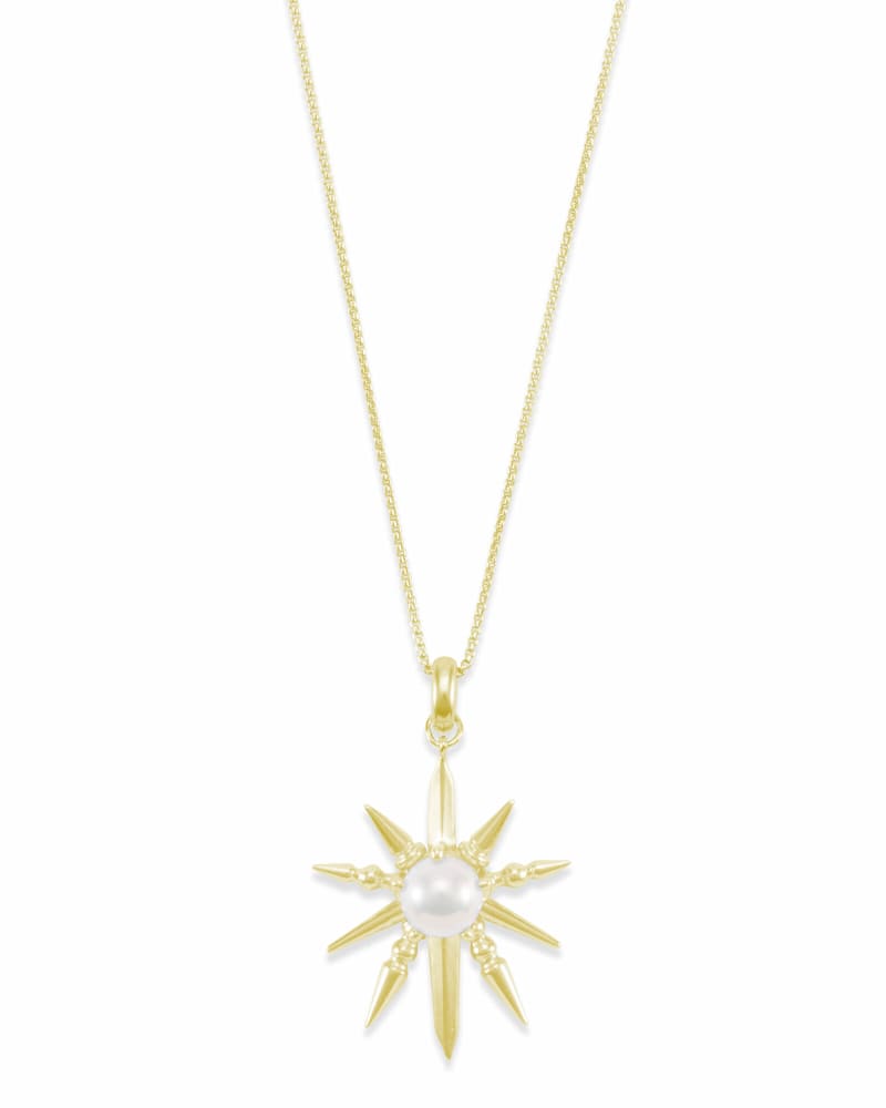 Sunburst With Pearl Charm Necklace Set image number 0
